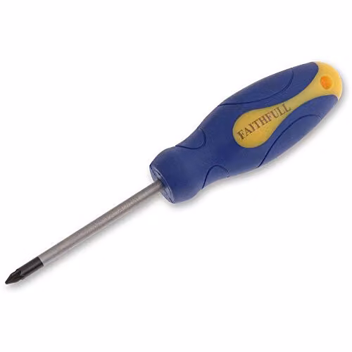 Faithfull Soft-Grip Pozidriv PZ1 Screwdriver, Blue and Black