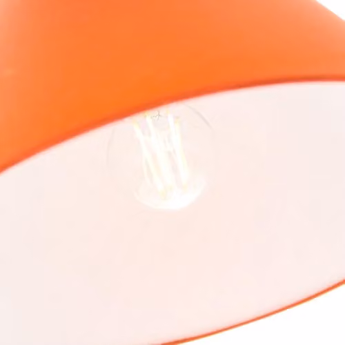 Happy Homewares Classic Orange and White Cotton Fabric Cone Lampshade, W/D/H: 13 x 13 x 20 cm – 2