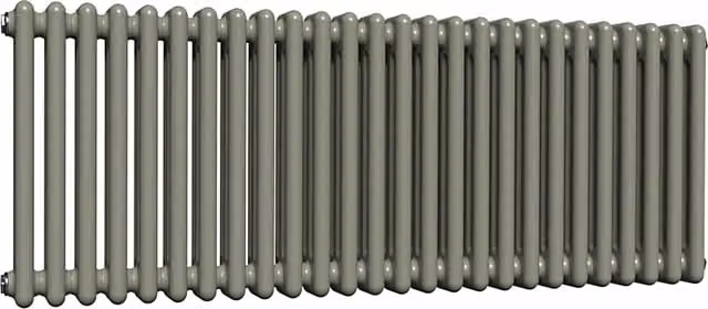 Lux Heat Horizontal 3 Column Steel Radiator in Dark Sage, W: 119 cm, H: 50 cm