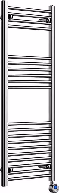 Lux Heat Chrome Electric Ladder Towel Radiator, H 120 cm x W 50 cm