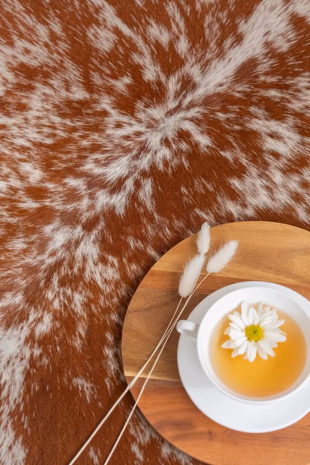 Infinity Leather Brown and White Genuine Cowhide Hairon Rug W: 180 cm, D: 220 cm – 3