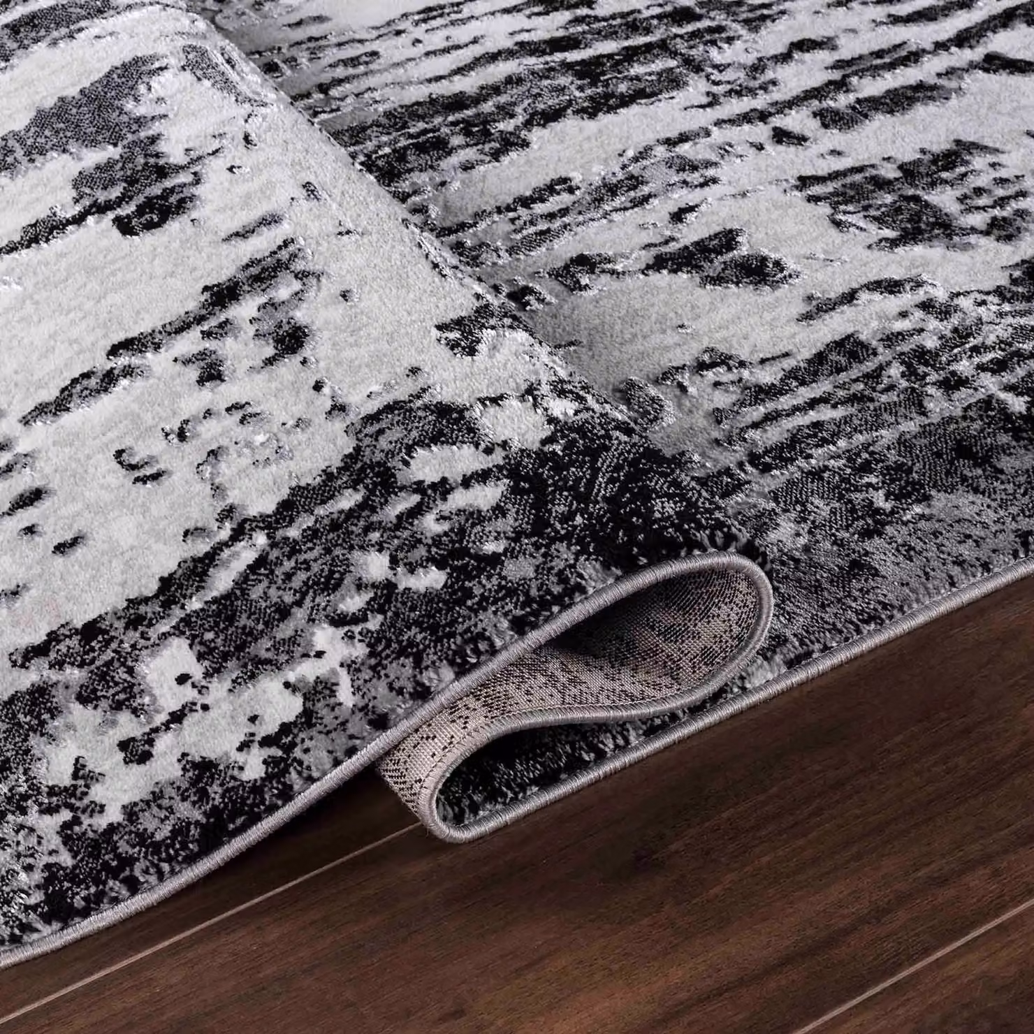 Desire Rugs Serenity Modern Abstract Area Rug in Black, W: 150 cm, D: 80 cm – 5