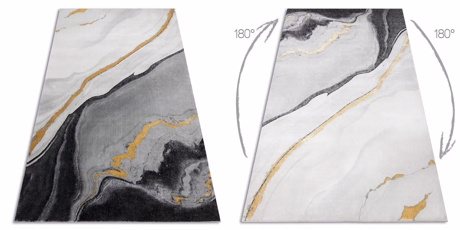 RugsX Emerald Abstract Rug in Black and Multicolour, W: 140 cm, L: 190 cm – 2