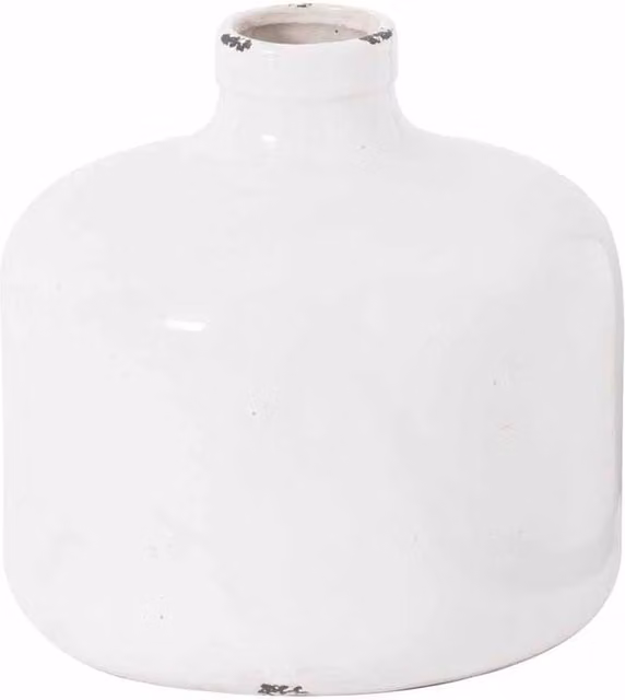 Lemon Pavilion Furniture and Decor Garda Glazed Eve Ceramic Vase, White, W: 29 cm, D: 29 cm, H: 29 cm