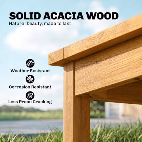 Outsunny Acacia Wood Coffee Table in Brown – 3