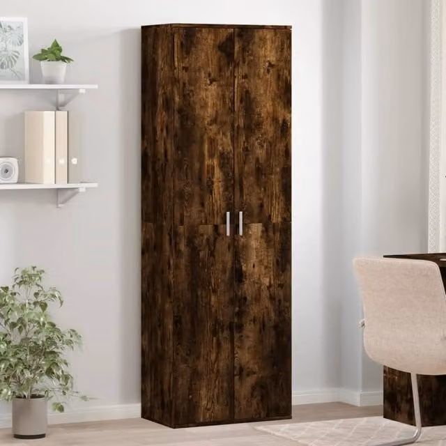 Berkfield Home Smoked Oak Highboard in Brown, W/D/H: 60 x 35 x 180 cm – 1