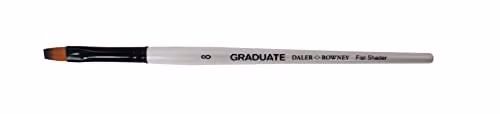Daler-Rowney Graduate Multi-Technique Flat Shader Brush, Synthetic Hair, White, Size 8 – 1