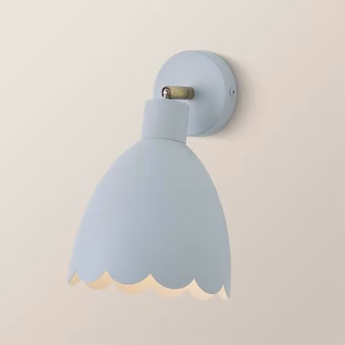 ValueLights Millie Scallop Adjustable Metal Wall Light in Blue