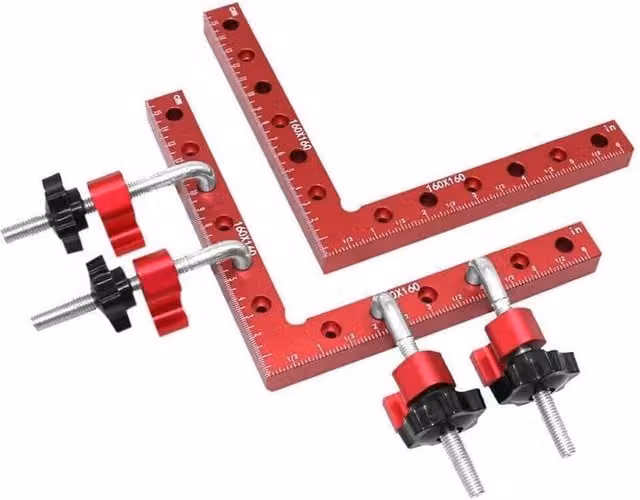 FLAVORA 2-Piece Red 90 Degree L-Shape Woodworking Corner Clamps, W: 10000 mm, H: 520 mm – 1