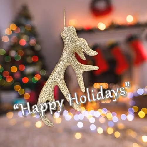 VFM e-Store Gold Glitter Stag Antler Hanging Christmas Tree Ornament, 17 cm – 4