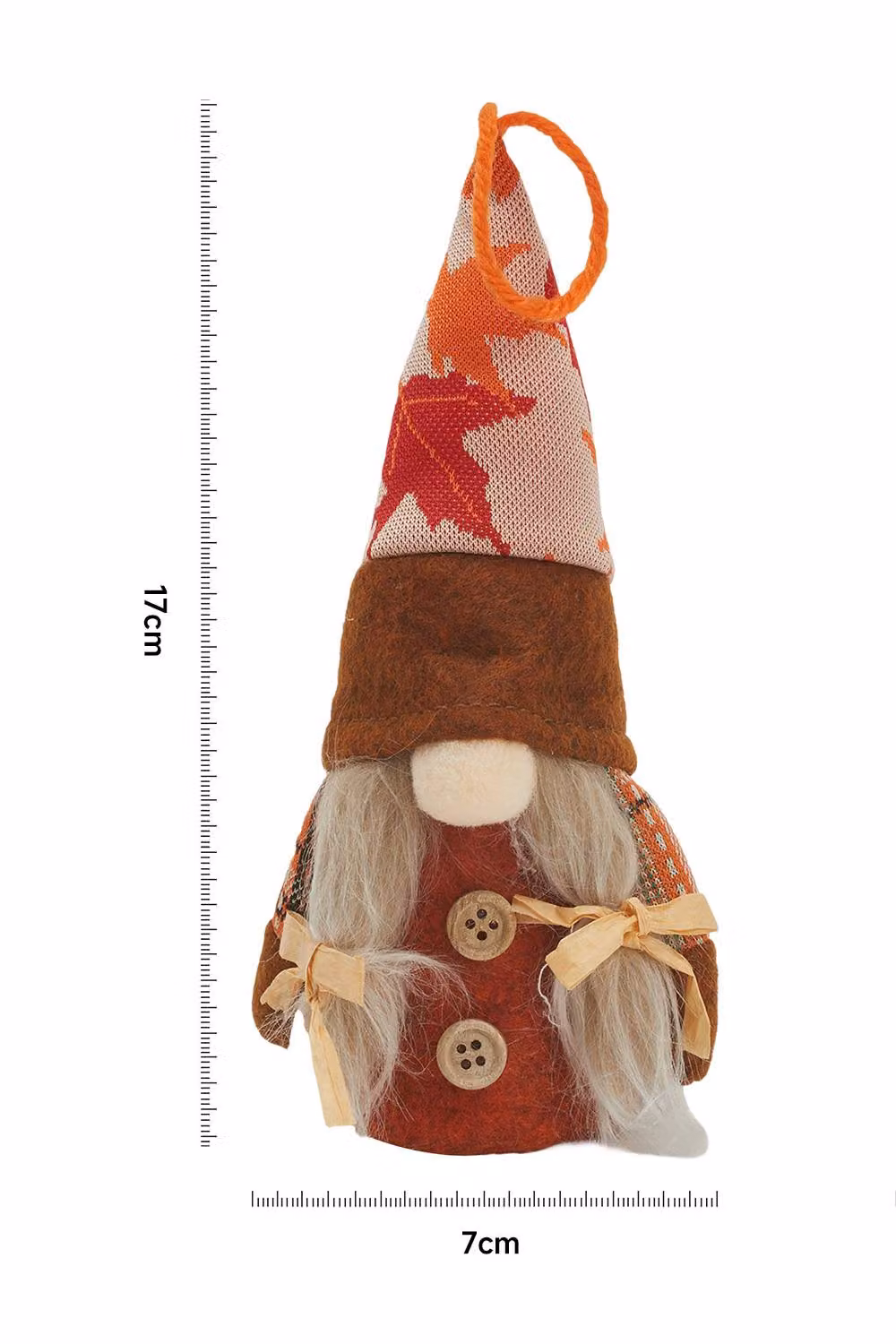 H&O Direct Women's Halloween Light-Up Plush Gnome in Orange – 3