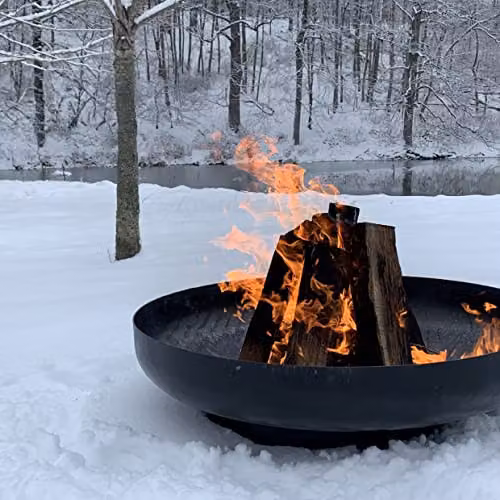 Esschert Black Steel Fire Bowl with Fire Basket, Diameter: 58 cm – 3