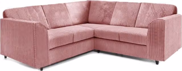 Furnishings For Less UK Ferguson 5 Seater L-Shaped Corner Sofa in Pink Jumbo Cord Fabric