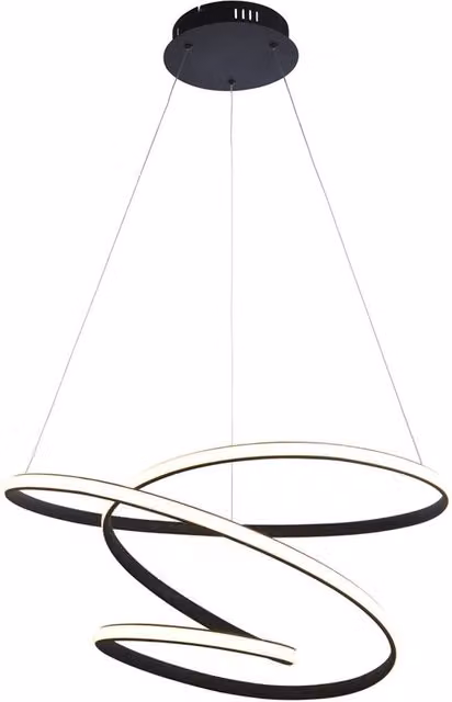 Loops LED Ceiling Pendant Light Fitting in Black and White with Dimmable Warm White Light