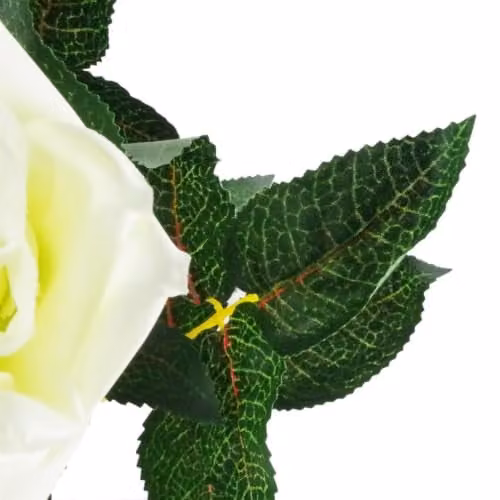 Artificial Cream Rose Tree with Twisted Vine Detail in White and Beige, Height: 90 cm – 2
