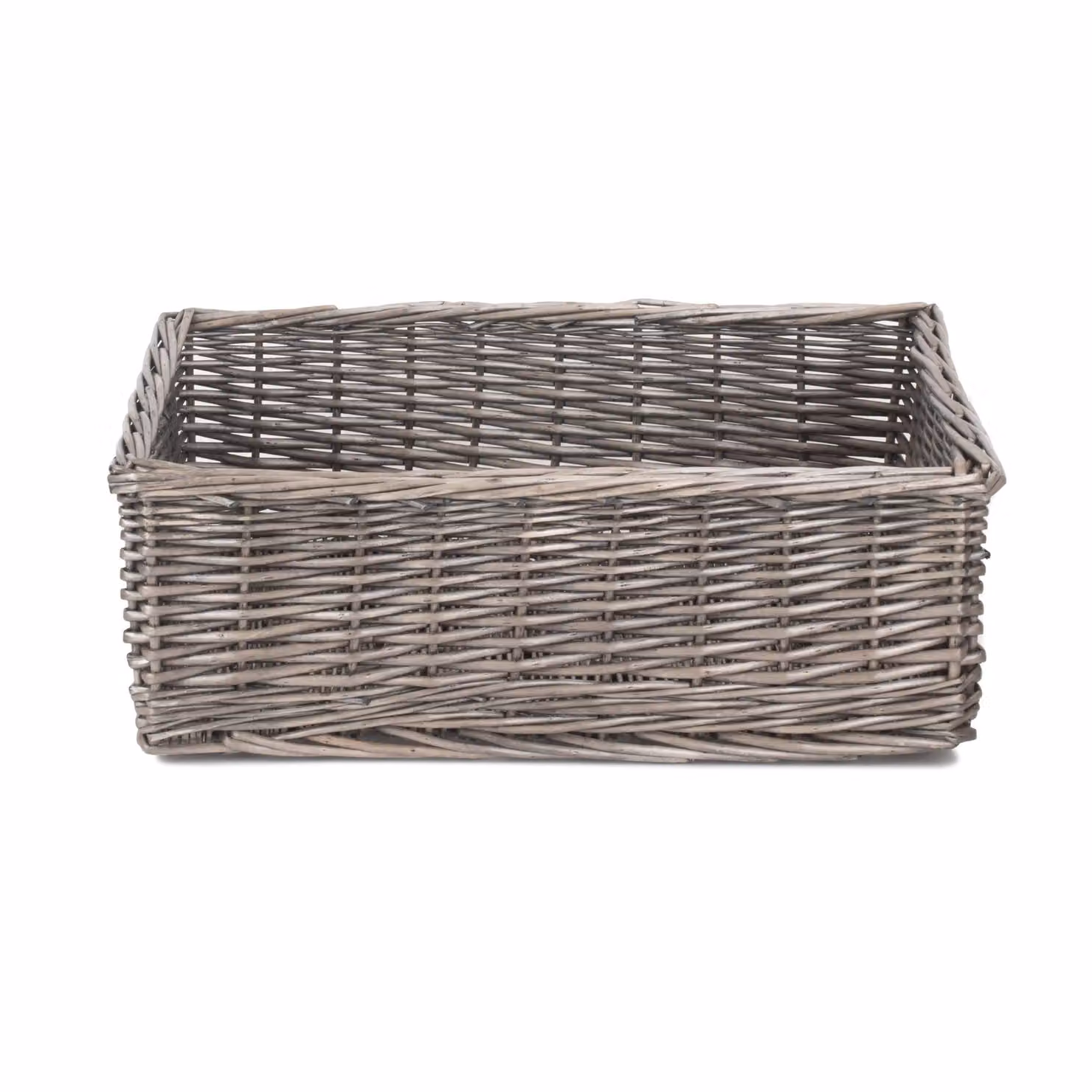 Red Hamper Rectangular Wicker Tray in Brown with Antique Wash Finish – 2