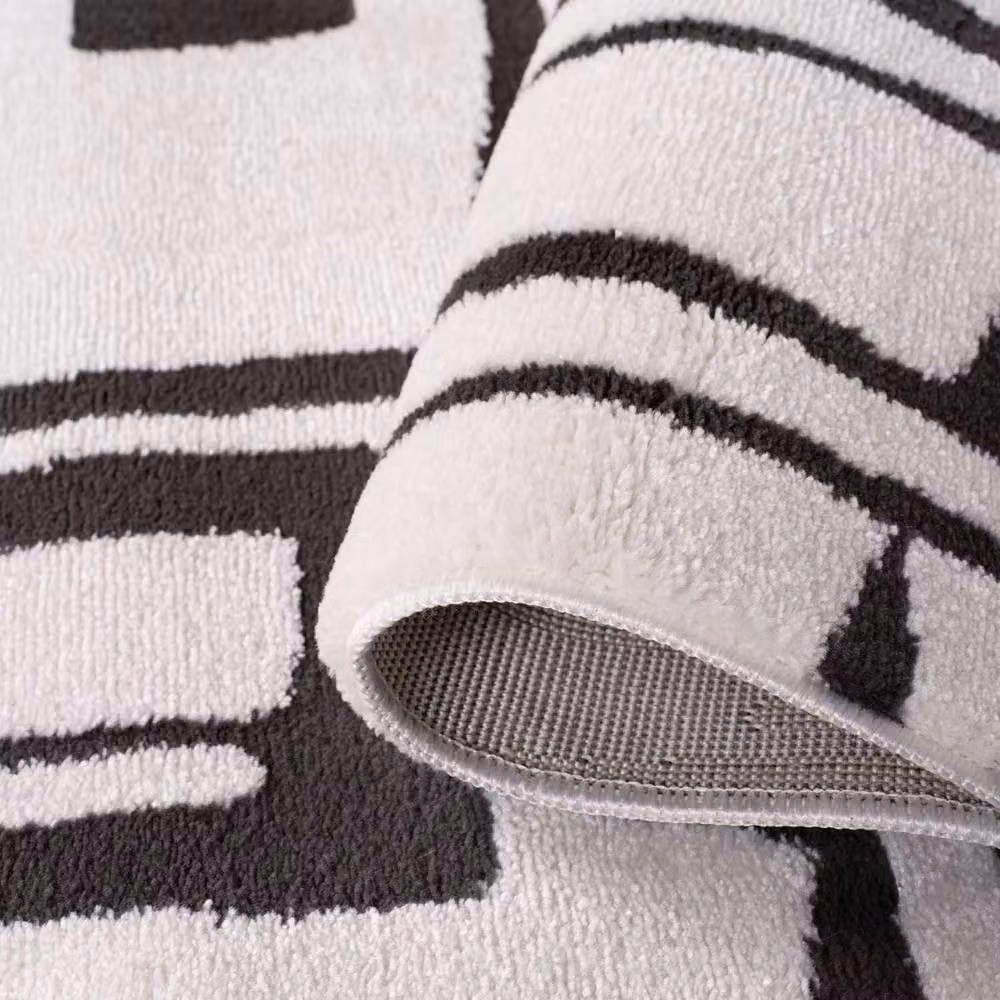 THE RUGS Loft Abstract Soft Pile Area Rug, Dark Grey, W: 120 cm, L: 170 cm – 5
