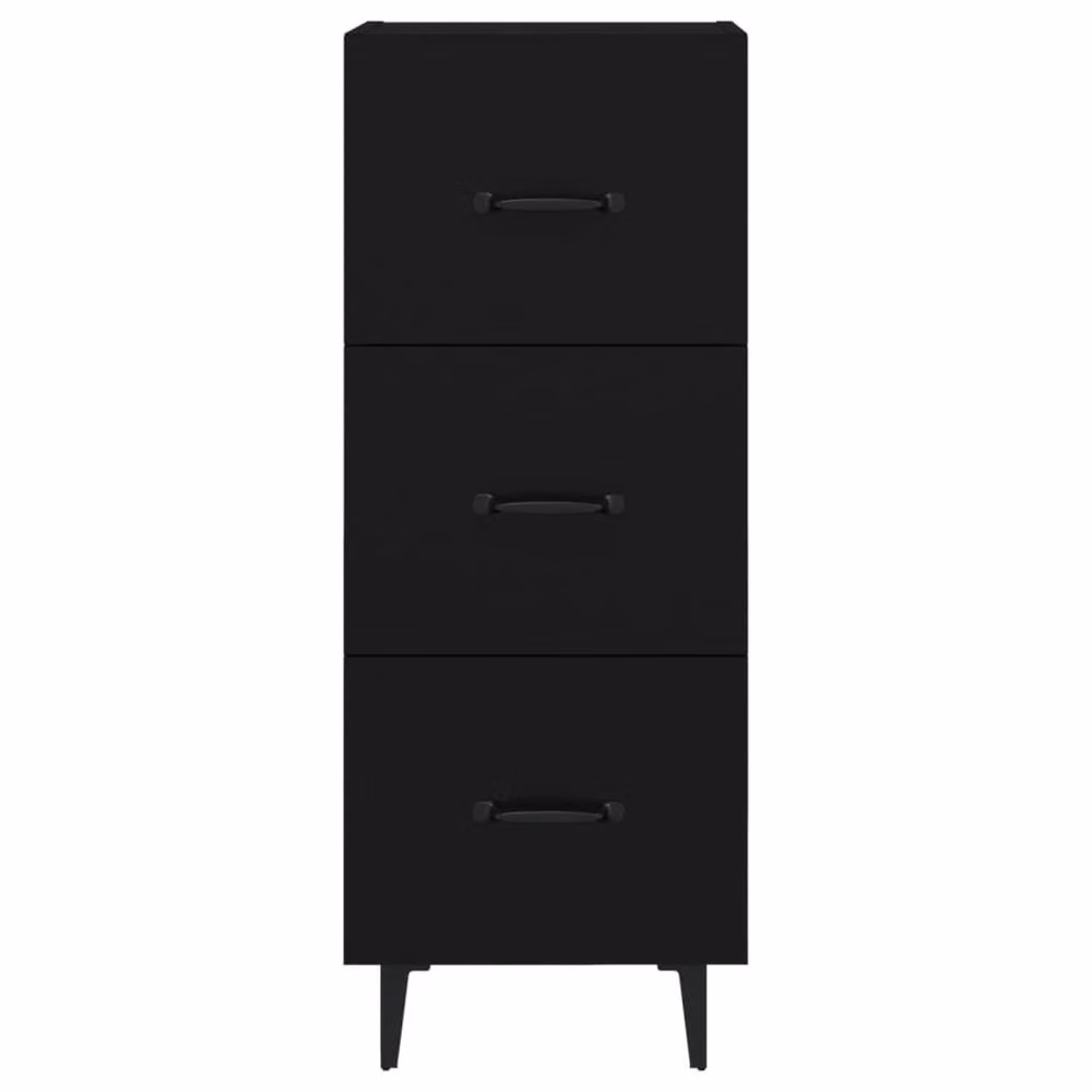 Berkfield Home Black Matt MDF Sideboard, W/D/H: 34.5 x 34 x 90 cm – 3
