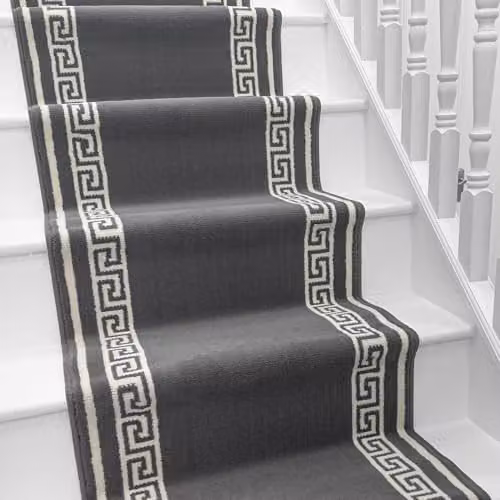 runrug Soft and Durable Stair Runner in Grey, 100 cm x 600 cm