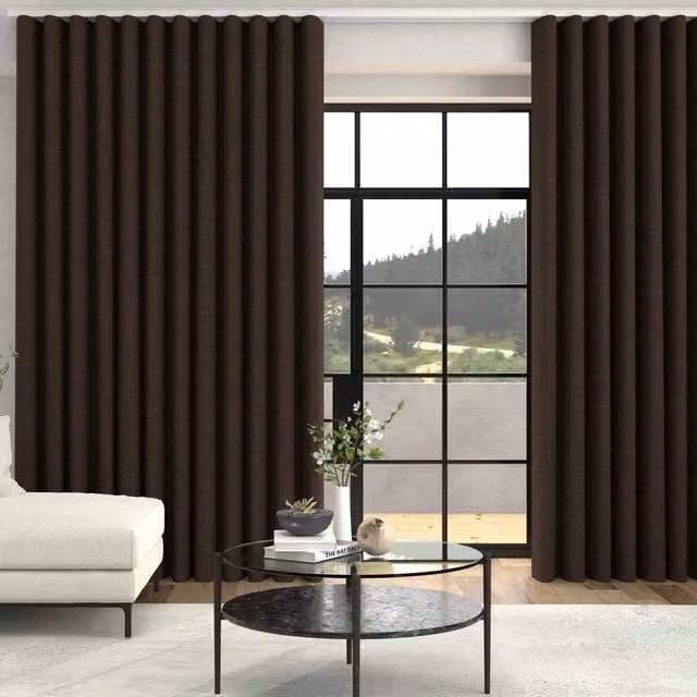 Terrys Fae Textured Plain Made To Measure Blackout Curtains in Mahogany Brown