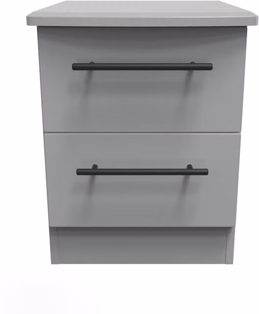 2 U Howard 2 Drawer Bedside Cabinet in Dark Grey, Ready Assembled – 1