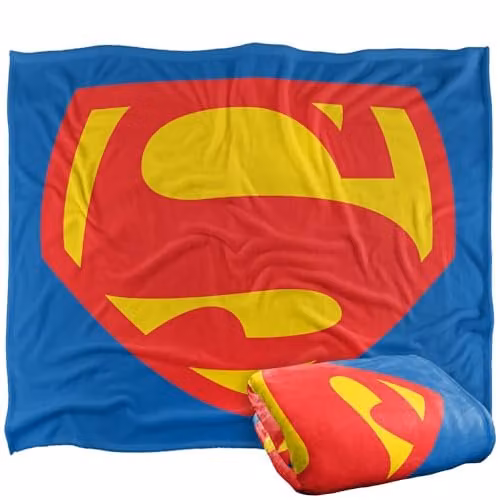 Warner Bros. Superman Shield 1970 Super Soft Fleece Throw Blanket, Multicolour, W/D/H: 152.4 x 127.0 x 152.4 cm – 1