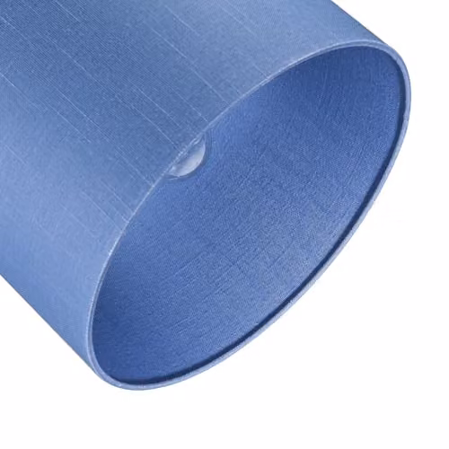 Happy Homewares English Manor Blue Textured Linen Fabric Circular Lamp Shade, W: 30 cm, H: 20 cm – 2
