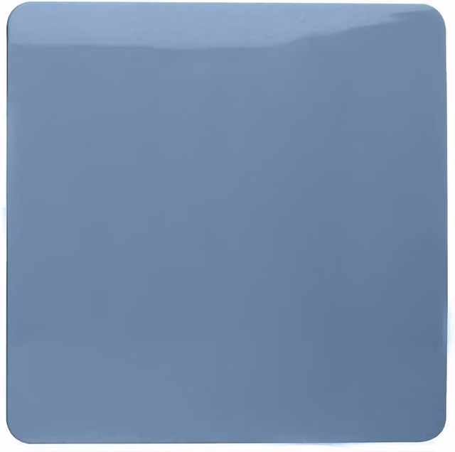 Trendi Single Flush Blanking Plate, Artistic Modern Glossy Tactile Plastic, Blue