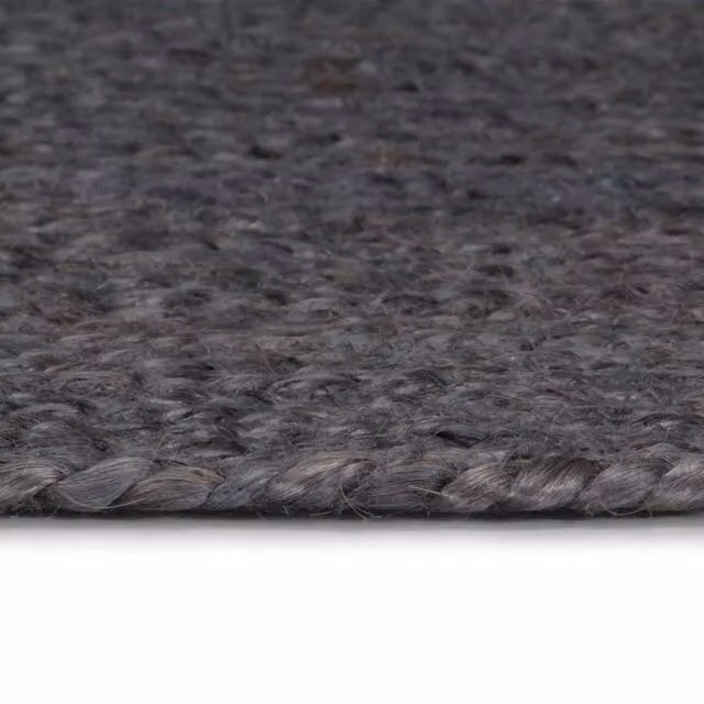 Berkfield Home Handmade Braided Jute Round Rug in Dark Grey, Diameter: 120 cm
