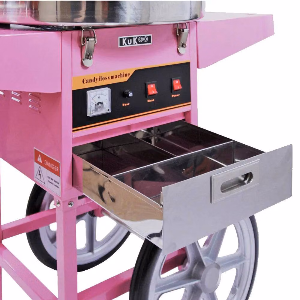 KuKoo Candy Floss Machine with Cart and Protective Dome in Pink – 2