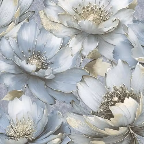 Muriva Aminah Floral Blue Botanical Washable Paper Wallpaper Roll
