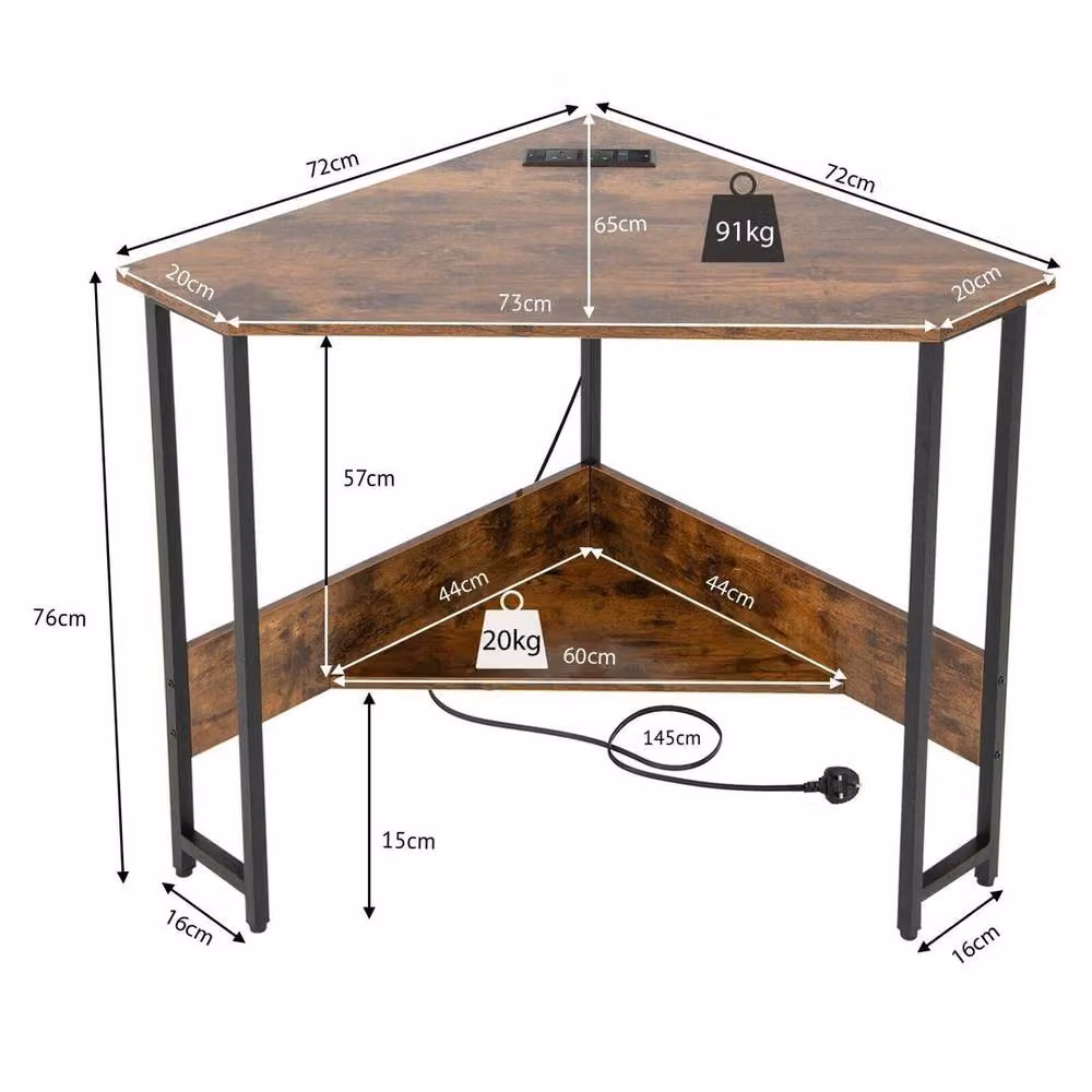 Kelvenix Modern Brown Corner Desk for Home Office – 2