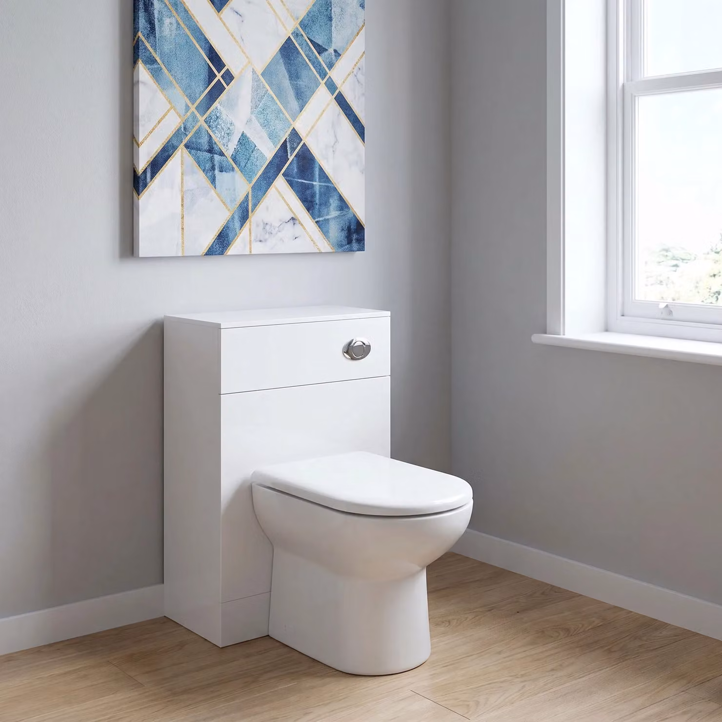 Balterley Gloss White Freestanding Straight WC Unit – 2