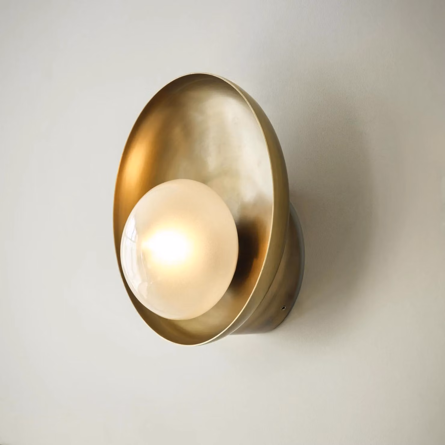 Industville Hayle Round Diffuser Wall Light for Outdoor and Bathroom use, Gold/Brass – 2