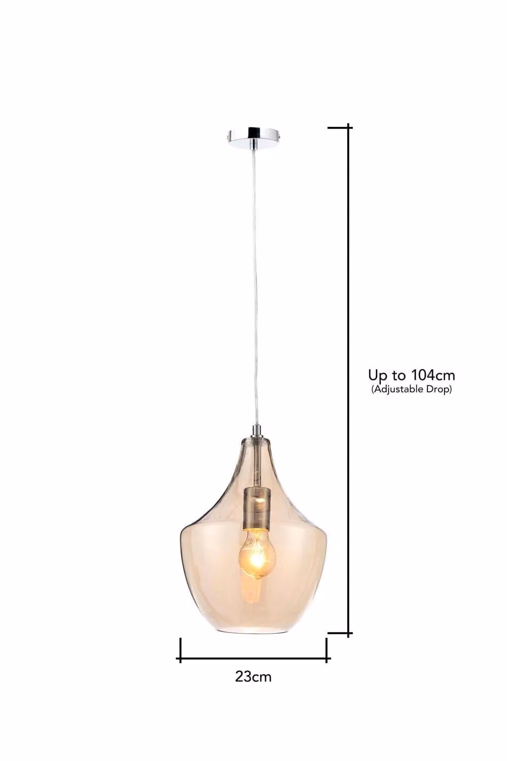BHS Lighting Jena Pendant Ceiling Light in Gold and Transparent Glass – 2