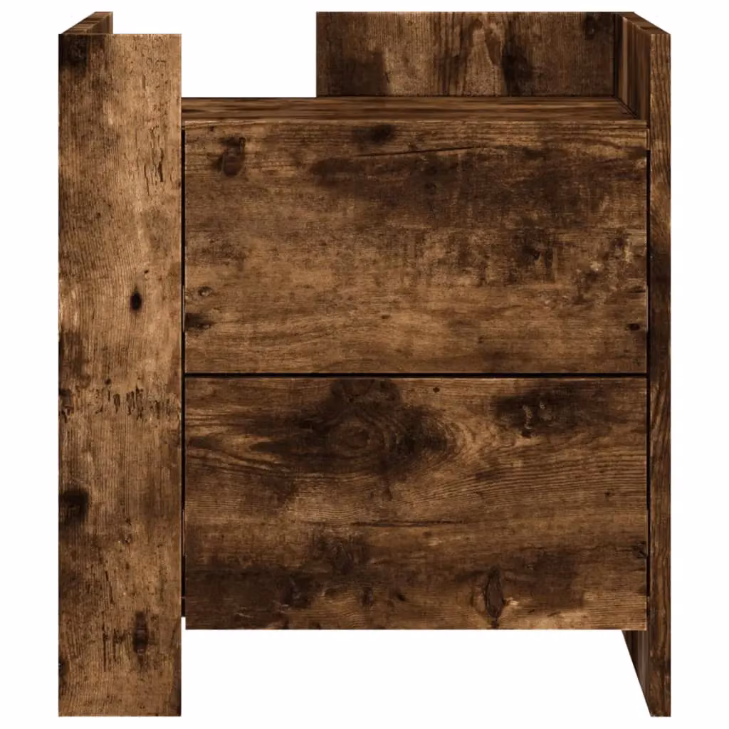 Berkfield Home Bedside Cabinet in Smoked Oak Brown, W/D/H: 45 x 50 x 50 cm – 4