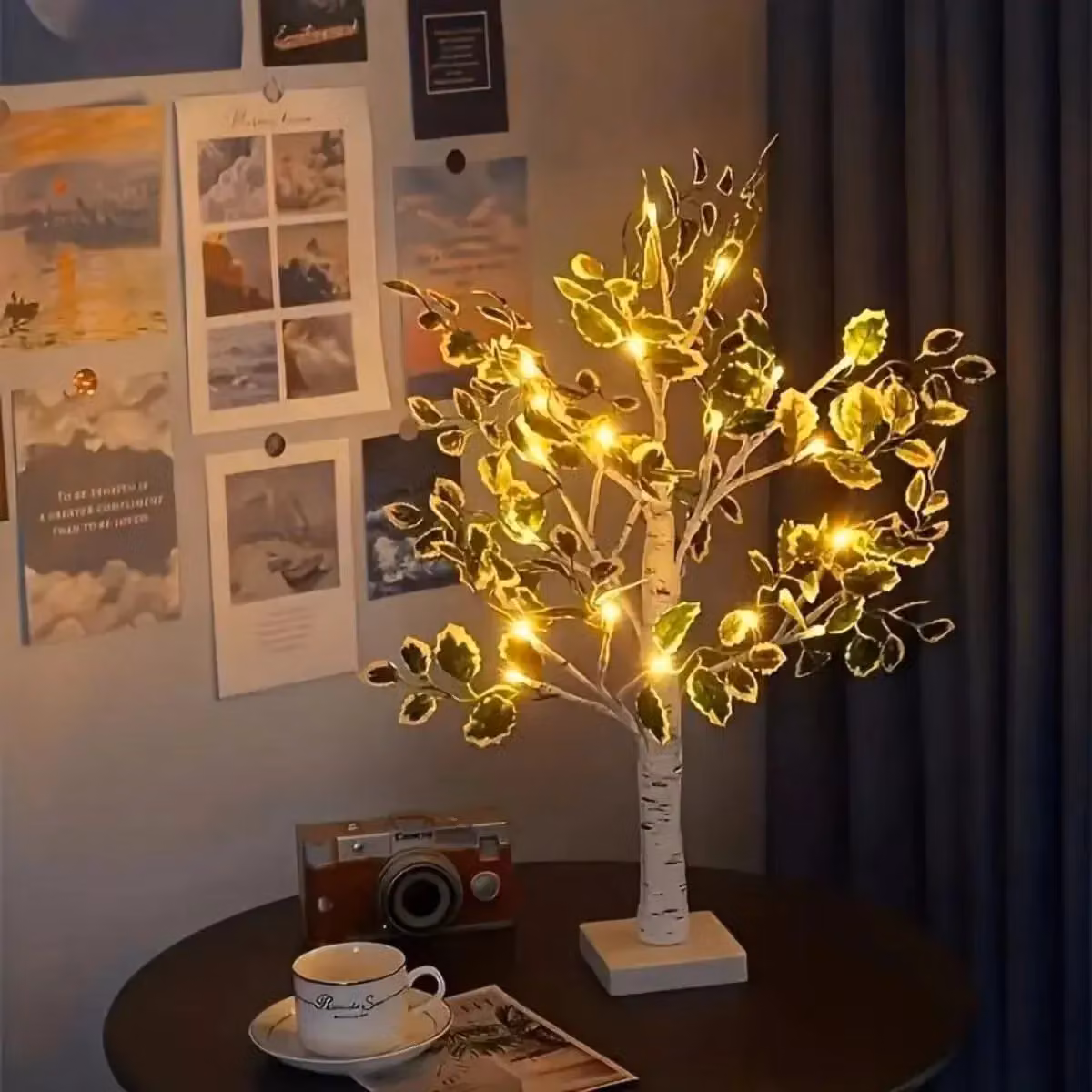 Smartbies Pre Lit Birch Christmas Tree in White and Green, Battery Operated or USB Plug-In, W/D/H: 60.96 x 10.16 x 10.16 cm – 3