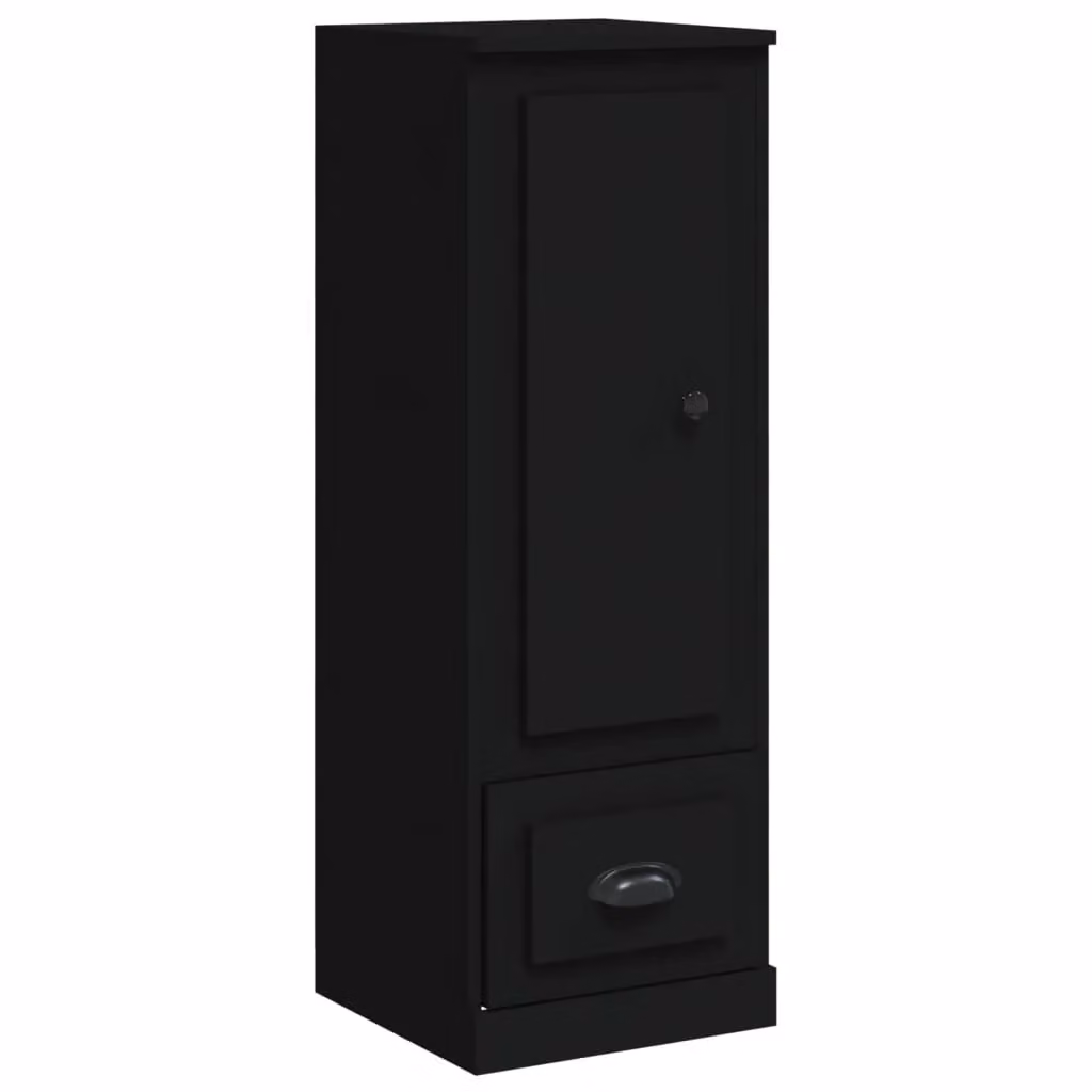 Berkfield Home Black Matt Highboard with Hinged Doors and Drawers, W/D/H: 36.0 x 35.5 x 103.5 cm – 2