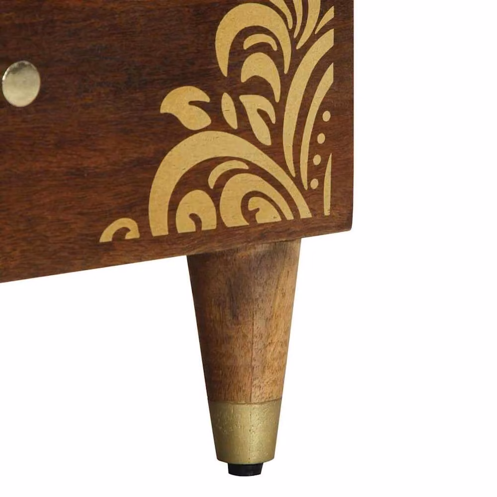Berkfield Home Elegant Bedside Cabinet in Brown Solid Mango Wood, W/D/H: 40 x 33 x 46 cm – 6