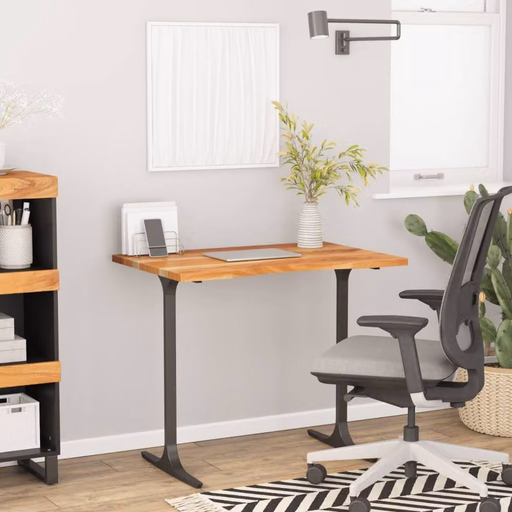 Berkfield Home Beautiful Rectangular Solid Wood Acacia Desk Top, Brown, W: 80 cm, D: 50 cm, H: 2.5 cm – 2