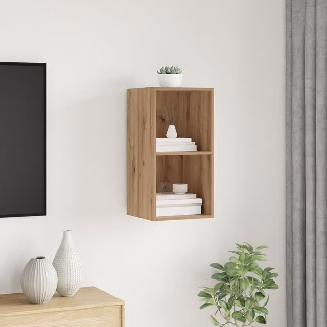 Berkfield Home Artisan Oak TV Cabinet in Brown, W/D/H: 37 x 37 x 72 cm