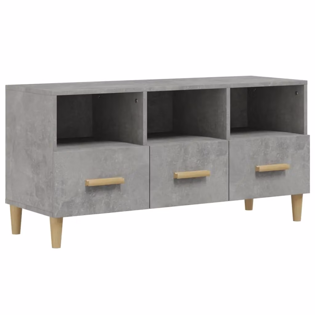 Berkfield Home Modern Wall Mounted TV Cabinet in Concrete Grey, W/D/H: 102 x 36 x 50 cm – 2