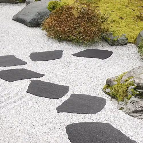 Nicoman Grey Recycled Rubber Natural Stone Effect Garden Stepping Stones, Set of 4 – 3
