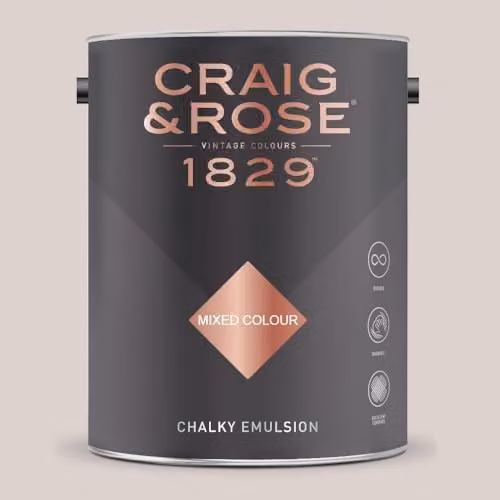 Craig & Rose 1829 Paint Stop Chalky Matt Emulsion in Camisole Pink, 5 l