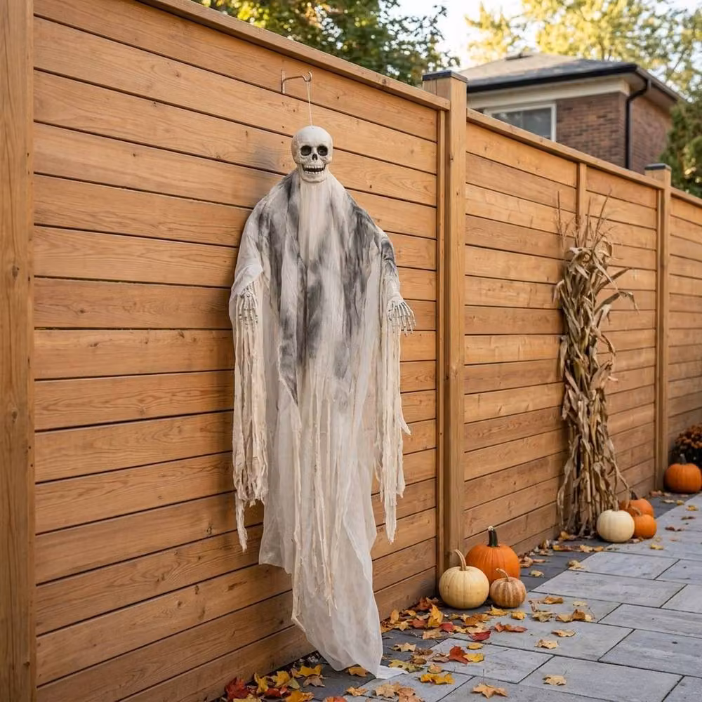 Garden Greatness 7ft Hanging Light-Up Mummy Ghoul in White and Multicolour – 2