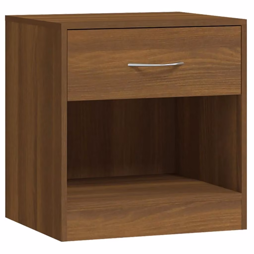 Berkfield Home Set of 2 Modern Bedside Cabinets with Drawers in Brown Oak – 4