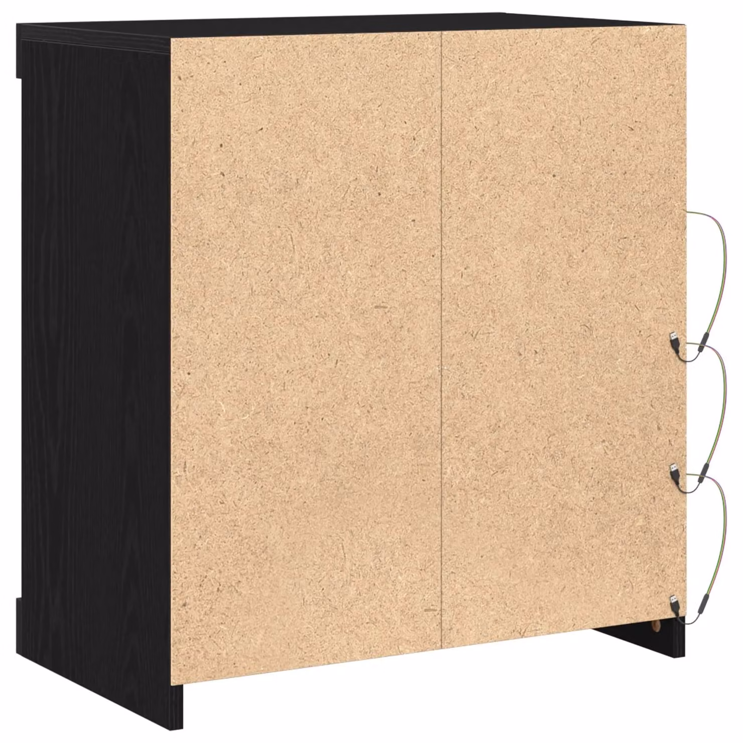 Berkfield Home Modern Black Oak Sideboard with Integrated LED Lights W/D/H: 60.5 x 37 x 67 cm – 4