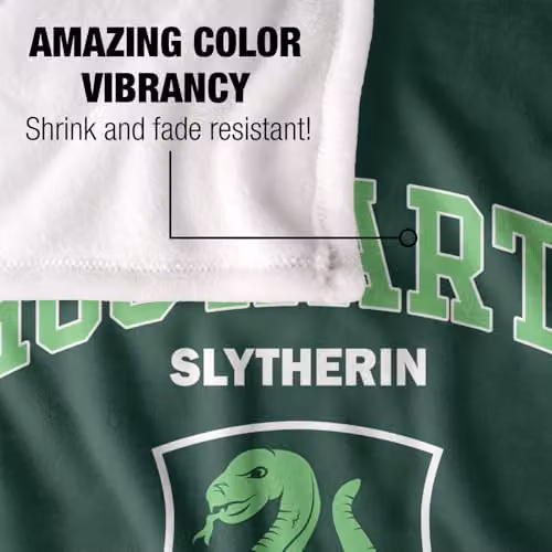 LOGOVISION Harry Potter Hogwarts Slytherin Alumni Super Soft Fleece Throw Blanket, Multicolour – 3