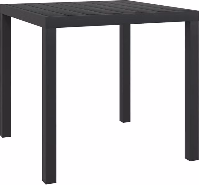 Berkfield Home Square Garden Table in Black Aluminium and WPC, W/D/H: 80 x 80 x 74 cm
