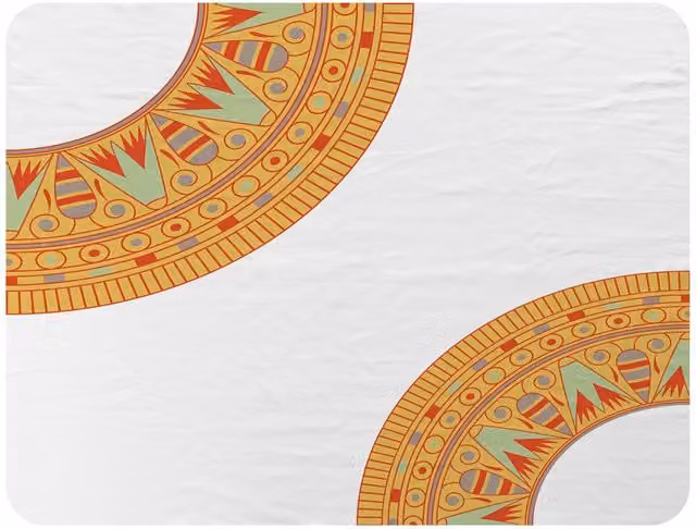 Benjamin Tate Design Egyptian Hieroglyphs Fleece Blanket in Orange, Beige and Multicolour, W/D/H: 120 x 150 cm – 2